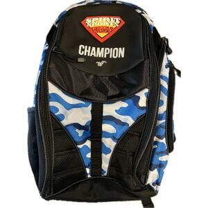 Spirit Sports Cheers and Dance Champion Backpack Blue/White Camo NWOT